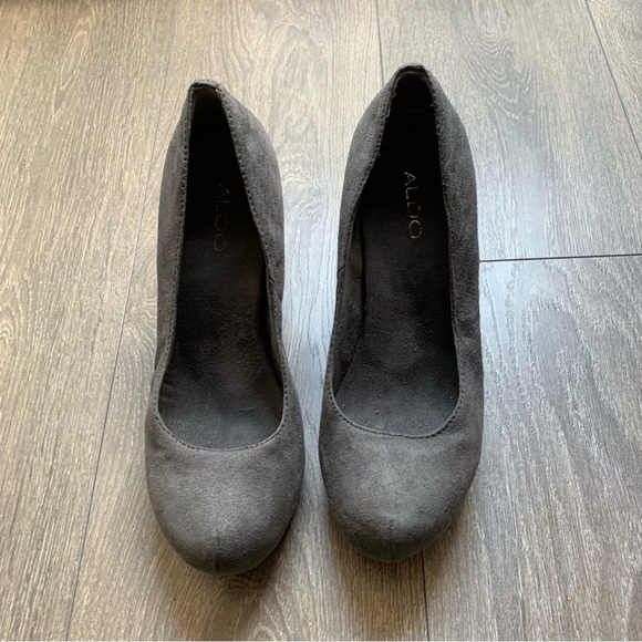 ALDO Women's Wedge Shoes Suede y2k 2000s Vintage Gray Size 8 - Picture 9 of 10